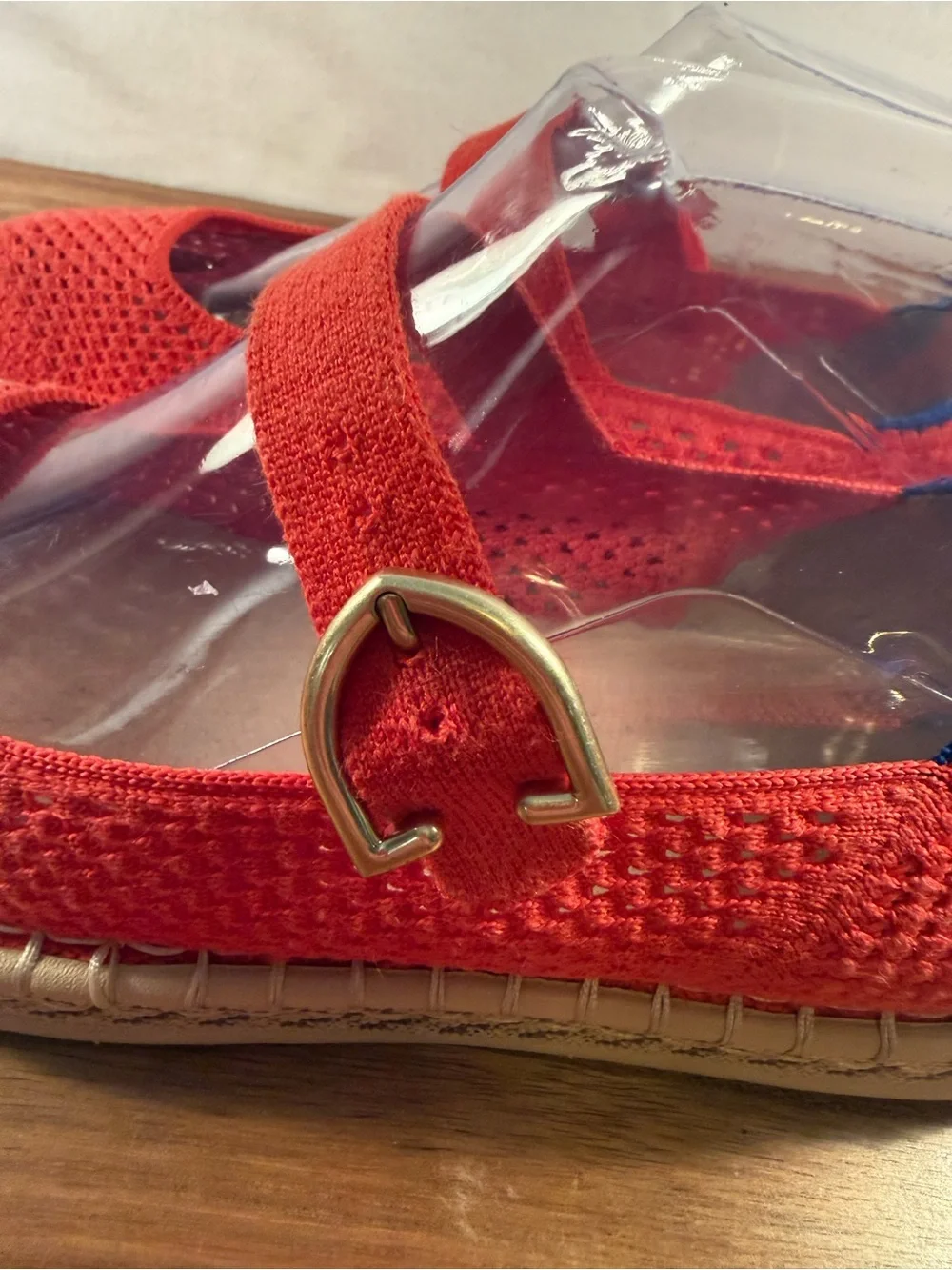 Rothy's Mary Jane Flat with Espadrille Style Sole Red Size 8.5